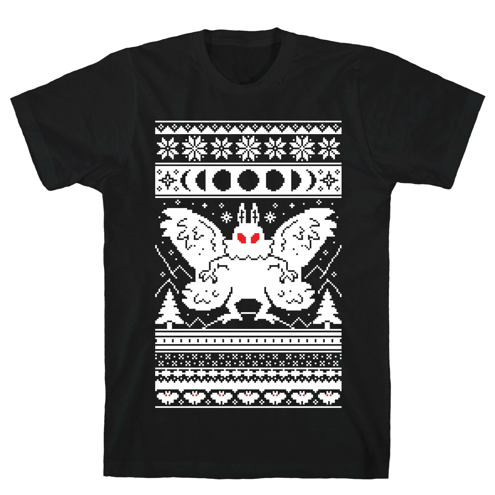 Mothman Ugly Sweater Pattern T-Shirt